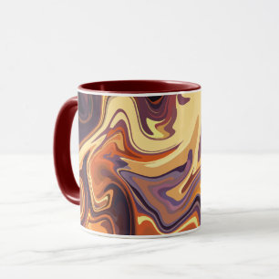 Taza Resumen del diseño de muelles fluidos en tonos cál