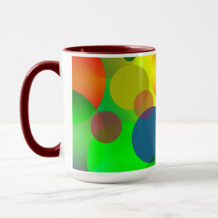 Taza Resumen Diseño de círculos multicolores -23089