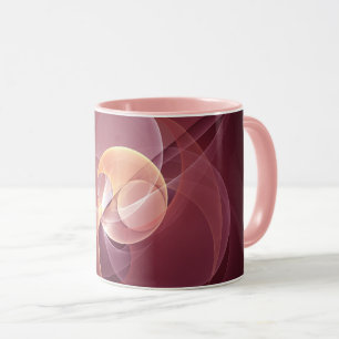 Taza Resumen Elegante Vino Moderno Arte Fractal Rojo