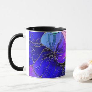 Taza Resumen floral en vidrio manchado