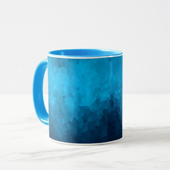 Taza Resumen Fondo azul cristalizado (Anverso izquierdo)
