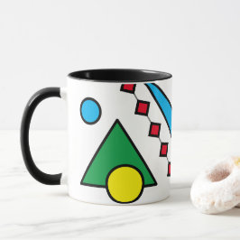 Taza [Resumen geométrico #1] Café de colores primarios 
