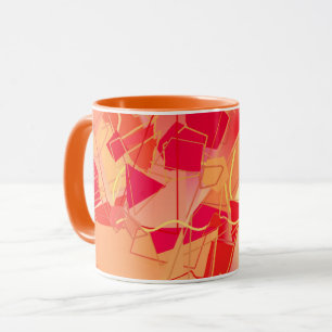 Taza Resumen inspirado en Kadinsky, naranja y rosa cali