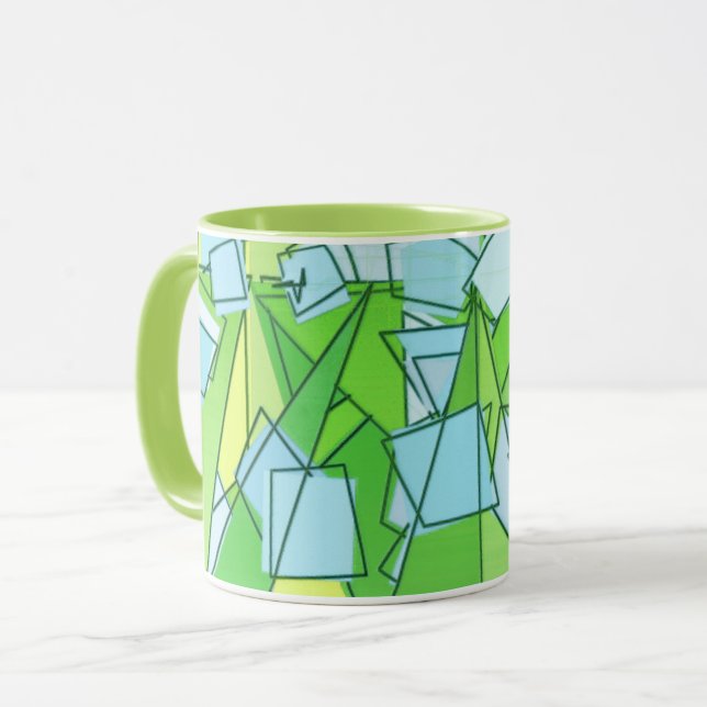 Taza Resumen moderno de mediados del siglo XX, verde an (Anverso izquierdo)
