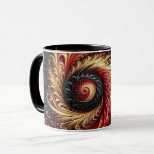 Taza Resumen moderno giratorio rojo, negro y oro
