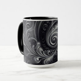 Taza Resumen moderno Sencillo giratorio negro y blanco
