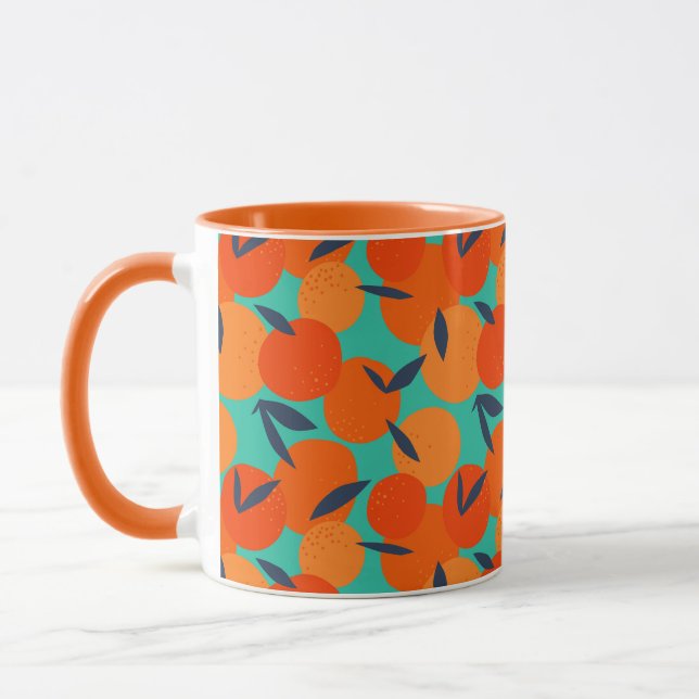 Taza Resumen Naranja Patrón de fruta (Izquierda)