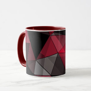 Taza Resumen Negro, rojo, geométrico gris.