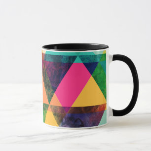 Taza Resumen Patrón de triángulo geométrico de las acua