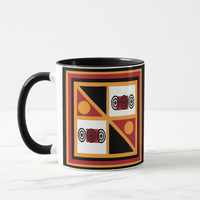 Taza Resumen Patrón geométrico tribal africano (Izquierda)