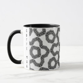 Taza Resumen personalizado de flor blanca y negra