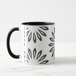 Taza Resumen Personalizado De Flor Negra Y Blanca