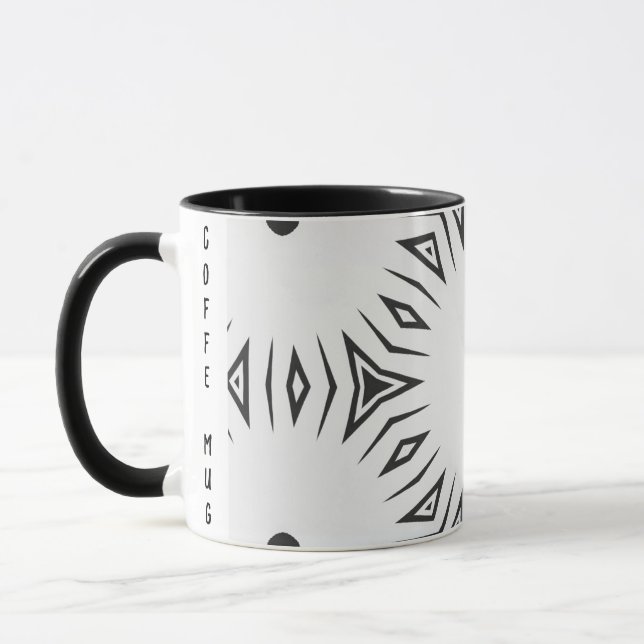 Taza Resumen Personalizado Del Sol Dotado De Blanco Y N (Izquierda)