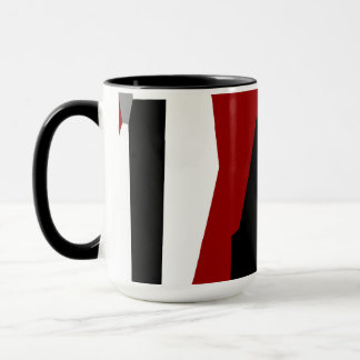 Taza Resumen rojo en blanco y negro
