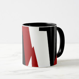 Taza Resumen rojo en blanco y negro