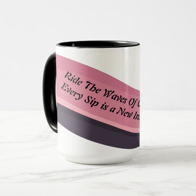 Taza Resumen Rosa y Black Wave Mug (Anverso izquierdo)