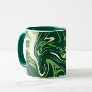 Taza Resumen verde orgánico con movimiento fluido