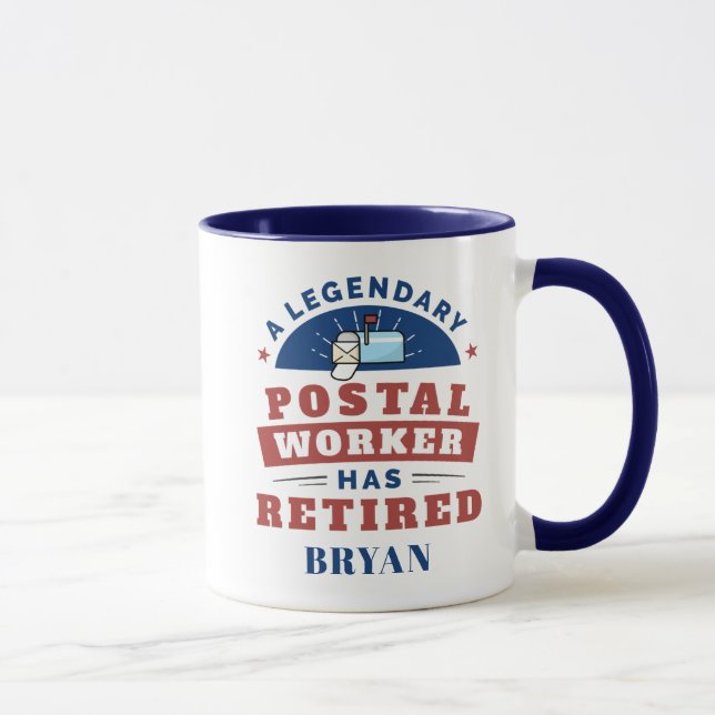 Taza Retirada del trabajador postal Mailman Retirement  (Derecha)