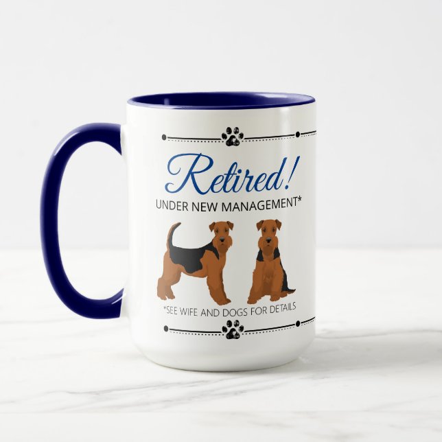 Taza Retirada Ver Perros de Esposa y Airedale Terriers (Izquierda)