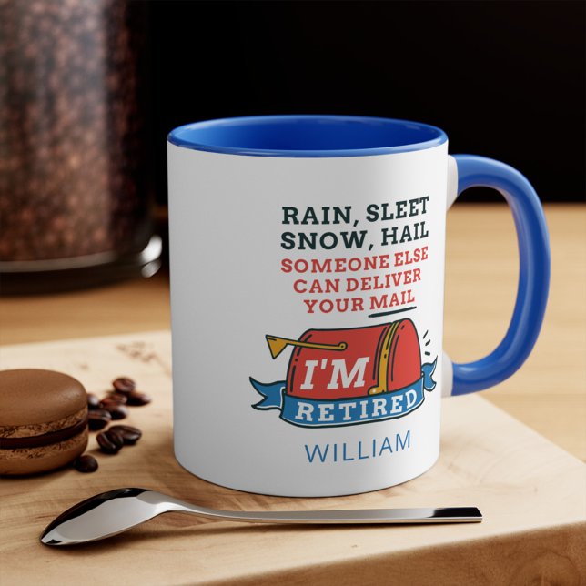 Taza Retirado del trabajador postal Mailman Retirement  (Rain Sleet Snow Postal Worker Retirement Custom Coffee Mug)