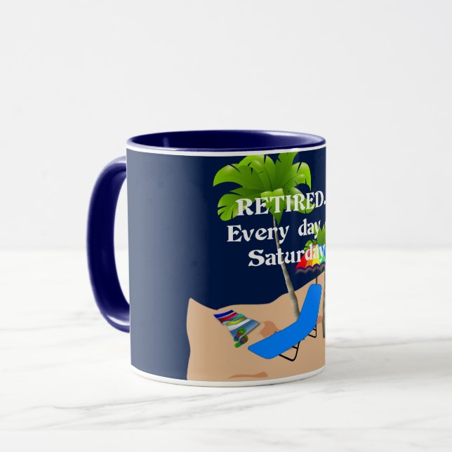 Taza Retirado, todos los días son sábado, (Anverso izquierdo)