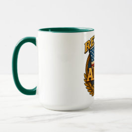 Taza Retired ARMY Design with flag & eagle