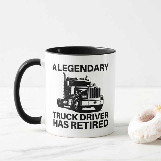 Taza Retired Truck Driver Gift Legendary Trucker Retire (Con donut)
