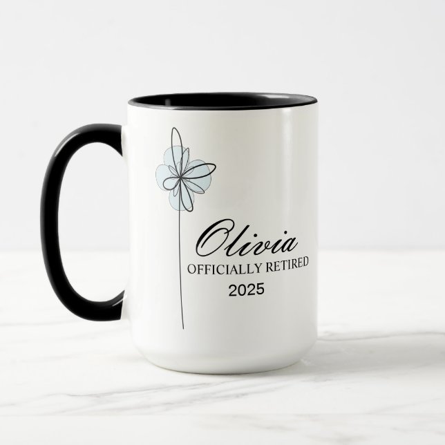 Taza Retirement Mug, Personalized Happy Retirement Cup, (Izquierda)