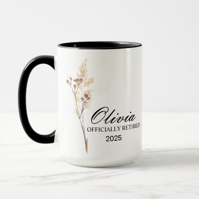 Taza Retirement Mug, Personalized Happy Retirement Cup, (Izquierda)