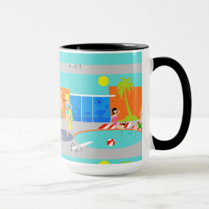 Taza retra del campanero de la fiesta en la