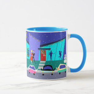 Taza retra del fiesta del dibujo animado del día