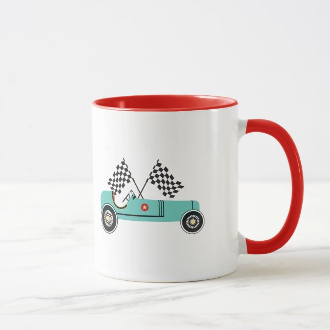 Taza retra del niño del coche de competición del (Derecha)