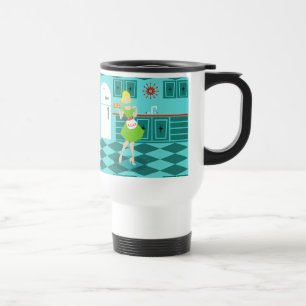Taza retra del viaje de la cocina