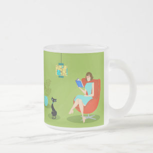 Taza retra del vidrio esmerilado de la mujer de la