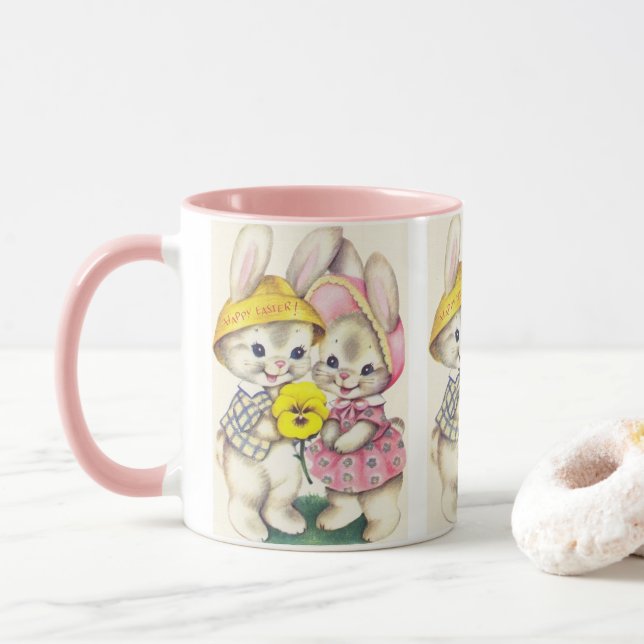 Taza retra linda del día de fiesta de los (Con donut)