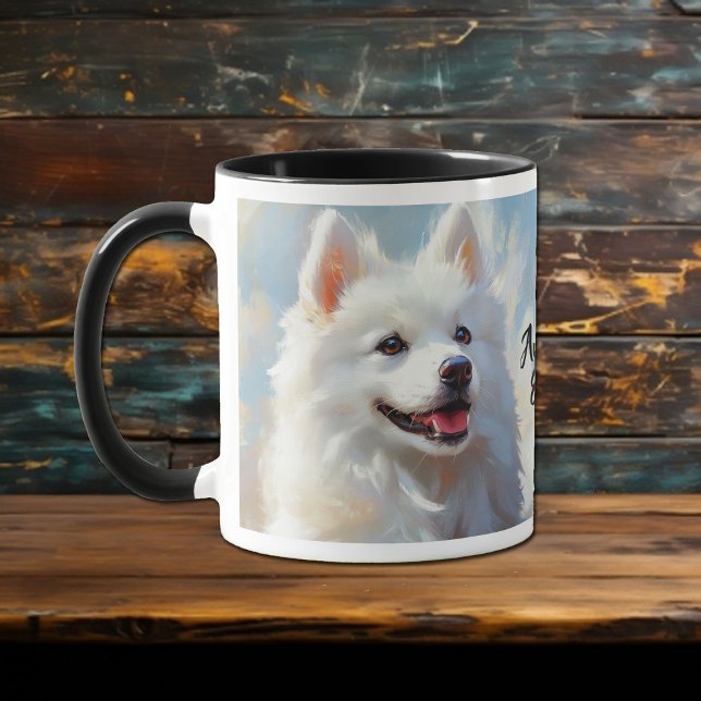 Taza Retrato americano del perro esquimal (Subido por el creador)