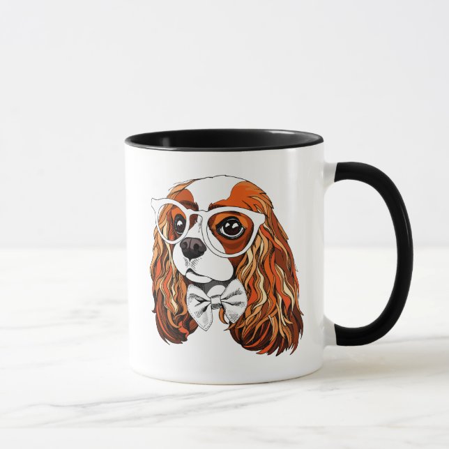 Taza Retrato arrogante del perro de aguas de rey (Derecha)