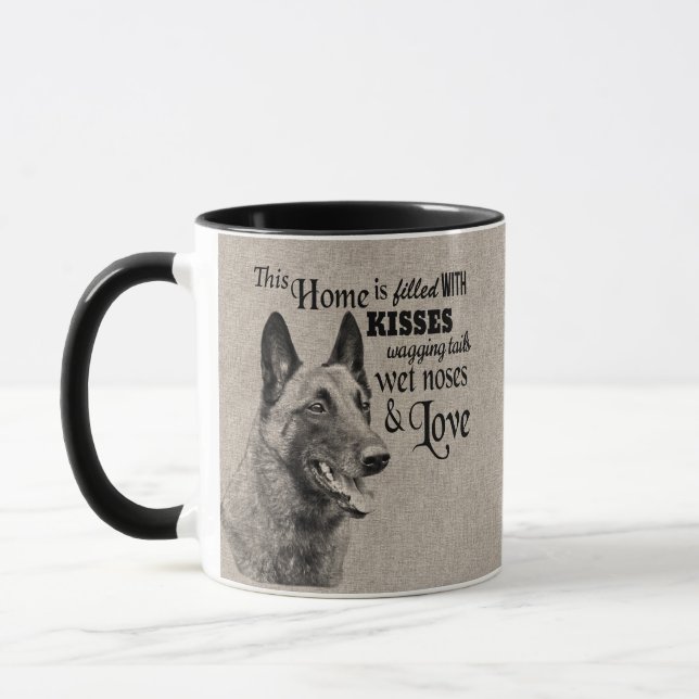 Taza Retrato belde Malinois vintage cita bonita (Izquierda)