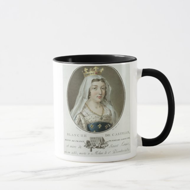 Taza Retrato de 1185-1252) engrav de Blanche de (Derecha)