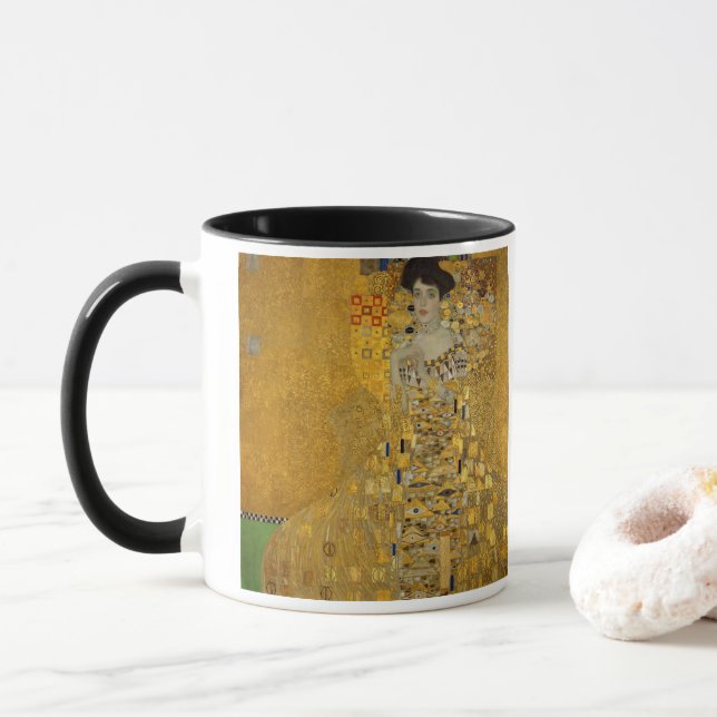 Taza Retrato de Adele Bloch-Bauer I de Gustav Klimt (Con donut)
