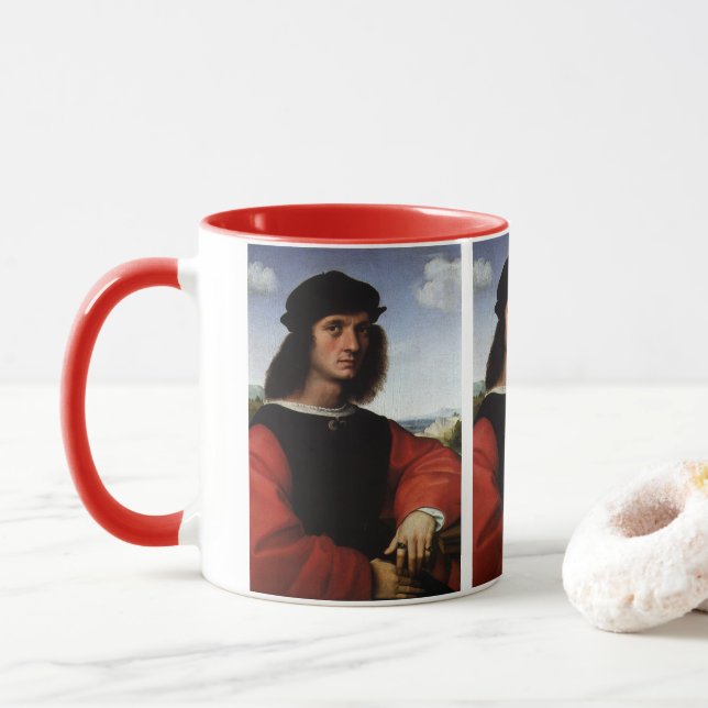 Taza Retrato de Agnolo Doni por Raphael Sanzio (Con donut)