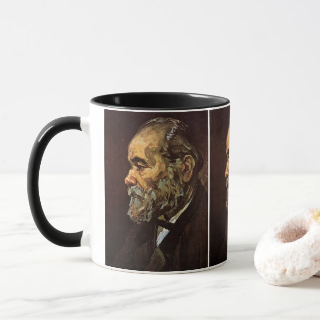 Taza Retrato de anciano con barba de Vincent van Gogh (Con donut)