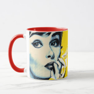 Taza retrato de arte pop dual