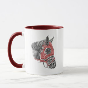 Taza Retrato de caballo de carreras Seda
