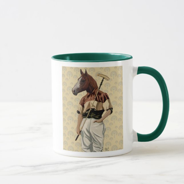 Taza Retrato de caballo de polo (Derecha)