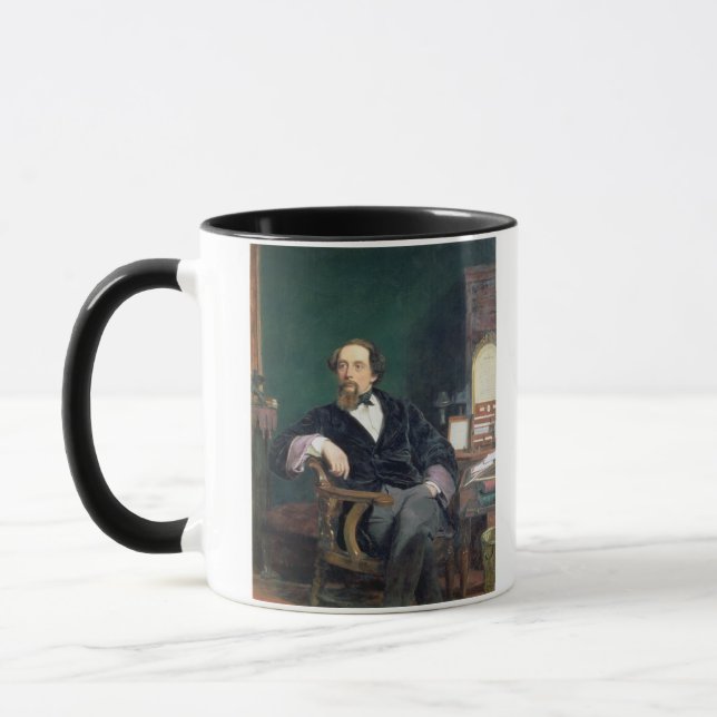 Taza Retrato de Charles Dickens (aceite en lona) (Izquierda)