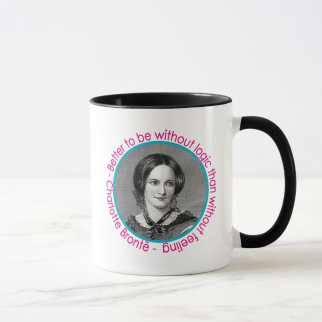 Taza Retrato de Charlotte Bronte con cita (Derecha)