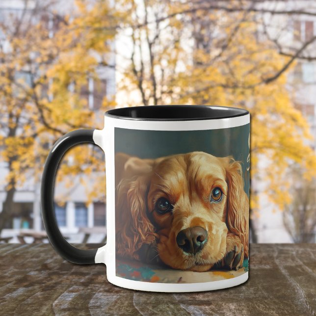 Taza Retrato de Cocker Spaniel Americano Buff (Subido por el creador)