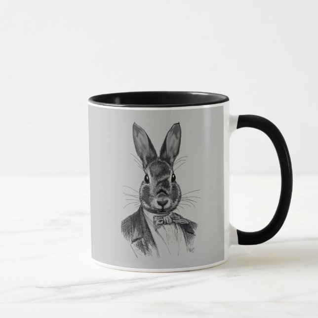 Taza Retrato De Conejo En Suit (Derecha)
