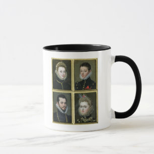 Taza Retrato de dos hombres y de dos mujeres